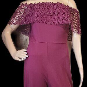 PLUM COLORED JUMPSUIT WOMEN'S SIZE M ONE-PIECE LACE